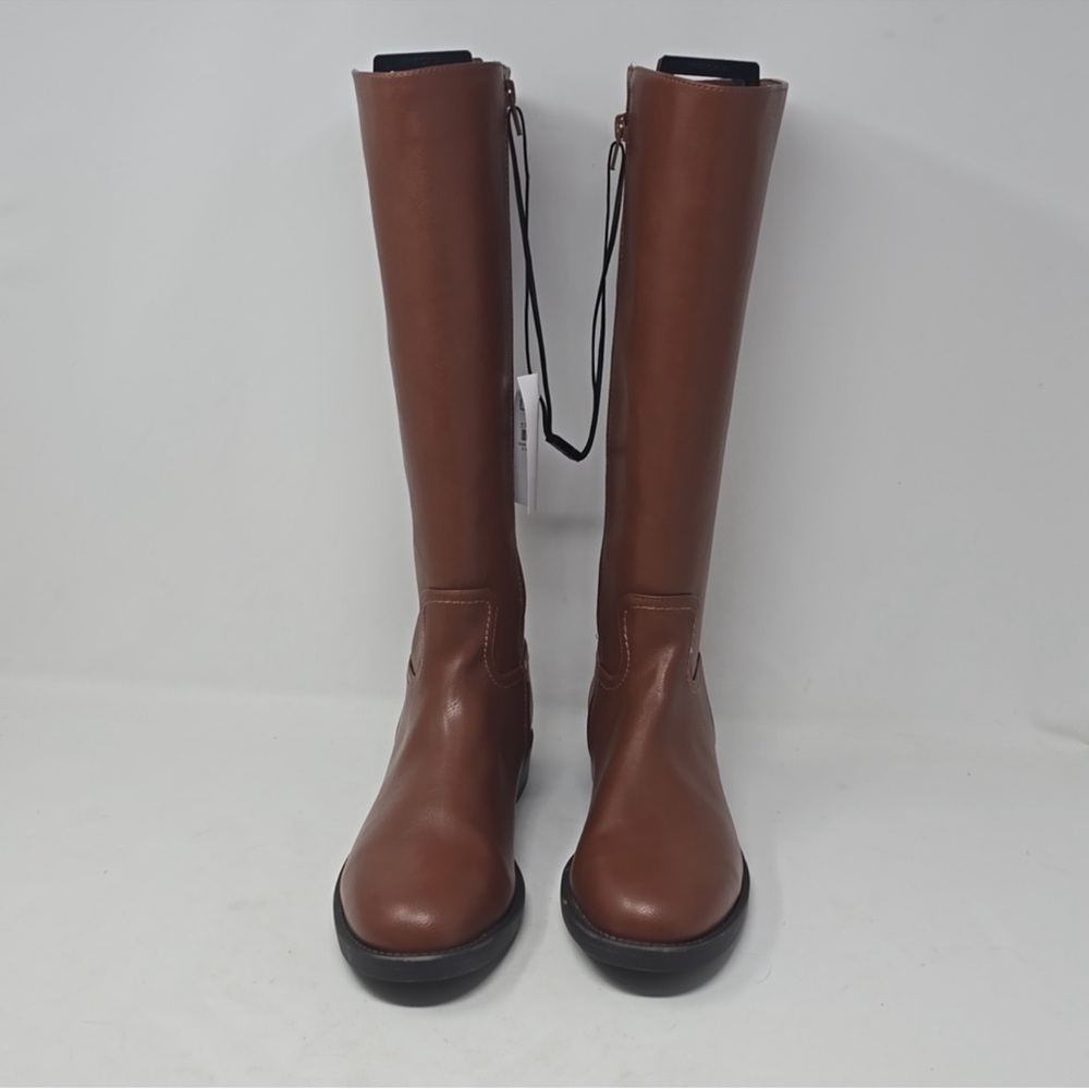 NWT NEW Ann Taylor Loft Brown Faux Vegan Leather Knee High Ridding Boots Size 9 - Picture 2 of 6